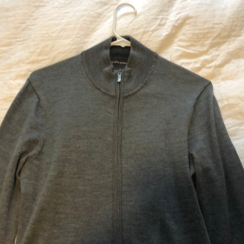 Saks 5th Avenue full merino wool zip up